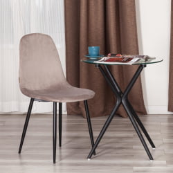 Стул BREEZE (mod. JSC-58) Велюр/металл , 44 х 53 х 86 см, coffee (кофейный) HLR 9 / черный