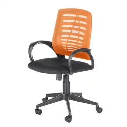 Кресло Ирис Черно-оранжевое Черный пластик