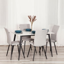 Стул обеденный La Rousse (2 шт. в упаковке) NEW, ткань рогожка, серый/черный, 3M 16/2, 45х55х93 см