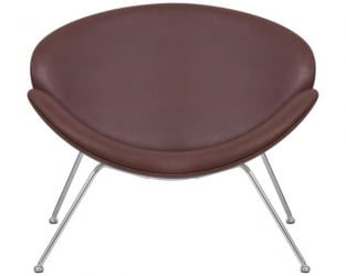 Кресло дизайнерское ДОБРИН ЕМИЛЙ (коричневый винил ЙП5, хромированная сталь) 2 шт / DOBRIN EMILY YP5,