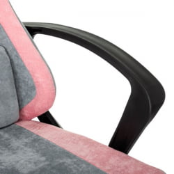 Кресло компьютерное BRABIX Forcer GM-127, 2 подушки, ткань, розовое/серое