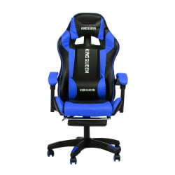 Кресло 1206 KINGQUEEN цвет черный/синий с массажем 1206-black-blue-mass