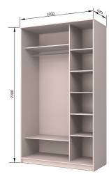 Шкаф купе 2-ух дверный Хит-23-12-77 Париж Аруба Венге