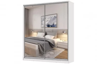 Шкаф-купе 2-х дверный Виктория 1800х584х2300, Белый 18ДЗДЗ-ЯШШШ-Б 310-813