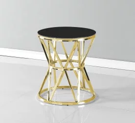 Журнальный стол ВИВА 50x50 Золото (стекло черное)