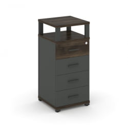 Тумба приставная с 4-мя ящиками и надставкой CONCEPT CN.TUO-003 B/W Дуб Мали Антрацит