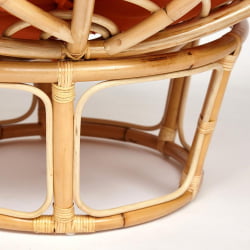 Кресло PAPASAN ECO/ПАПАСАН ЭКО P115-1/SP STD /c подушкой, ремешками/ диаметр подушки 122 см, 115x101x92 см, Natural (натуральный), ткань Оранжевый, С 23