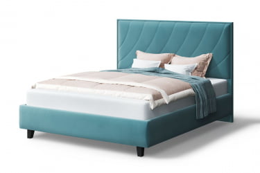 Кровать СОФИЯ 2000*1600мм (на опорах), велюр NEO 22 (бирюзовый), (б/основания, б/матраса)