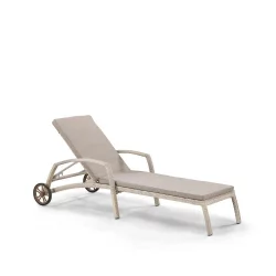 Шезлонг-лежак из иск. ротанга A35C2-W85 Latte с матрасом