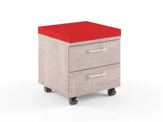Тумба Мобильная XMC-2D (Дуб Сонома/Красный)