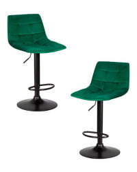 Стул барный ДОБРИН ТАИЛОР БЛАCК (зеленый велюр (МДЖ9-88)) 2 шт / DOBRIN TAILOR BLACK (MJ9-88))