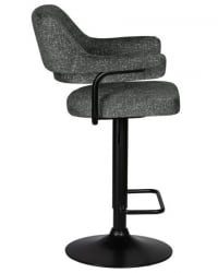 Стул барный ДОБРИН CХАРЛЙ БЛАCК (серый твид (ЛЕО11)) 2 шт / DOBRIN CHARLY BLACK (LEO11))