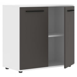 Шкаф с глухими малыми дверьми ЕДИС ЕЛCС 85.1 Мокко Черный Белый / EDIS ELCS