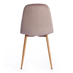 Стул BREEZE (mod. 4724) металл/вельвет, 44х48х87см, серо-бежевый/натуральное дерево