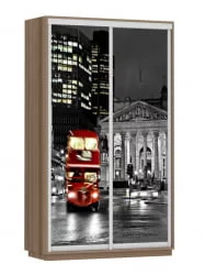 Шкаф-купе двухдверный Экспресс Дуо 1400х2200h Лондон/Ясень шимо тёмный