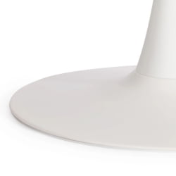 Круглый стол Tulip/Тулип столешница керамика (глянцевая) / опоры металл, белый/белый, 90х75 см