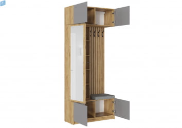 Прихожая БОСТОН дуб крафт золотой/Шифер серый