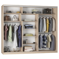 Шкаф-купе B-230х270х60-3(ДСС-Белый-D8D8D8)