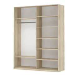 Шкаф-купе двухдверный Прайм 1200 Зеркало/Белое стекло Дуб сонома