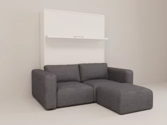 Диван-кровать трансформер Смарт 1 с пуфом К 1600 Дуб молочный