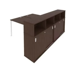 Рабочая станция с опорным шкафом-купе Метал Сйстем Б.РС-СШК-4.3 Венге/Белый / Metal System