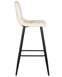 Стул барный ДОБРИН НИCОЛЕ (черные матовые ножки, кремовый велюр (108-113)) 2 шт / DOBRIN NICOLE