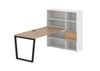 Рабочая станция EDIS EVRST 1217 Дуб Денвер светлый Черный Белый