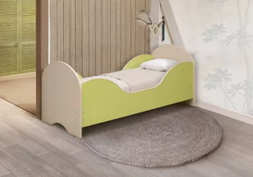 Кровать детская Малышка №7 600*1400 Дуб молочный/Светло-розовый