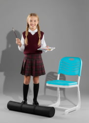 Стул ученический регулируемый пластиковый (рост 5-7) Голубой