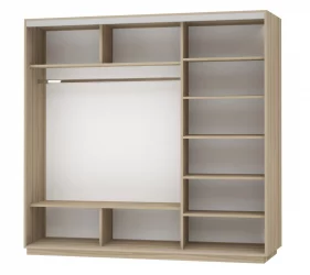 Шкаф-купе трехдверный Экспресс Трио Элемент 2400х2200h Ясень шимо светлый