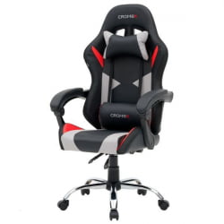 Кресло компьютерное CРОМЕКС (КРОМЕКС) Куантум ГМ-155 РГБ экокожа черное/красное/серое / CROMEX Quantum GM-155 RGB