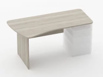 Стол эргономичный под встроенную тумбу Glassy 1.121.16Л Дуб сантана светлый