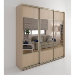 Шкаф-купе 3-х дверный Акцент-Дуэт Д 1800х600 Дуб молочный