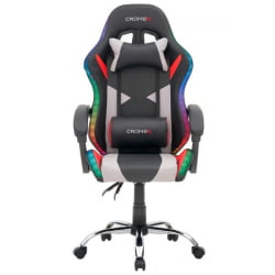 Кресло компьютерное CРОМЕКС (КРОМЕКС) Куантум ГМ-155 РГБ экокожа черное/красное/серое / CROMEX Quantum GM-155 RGB