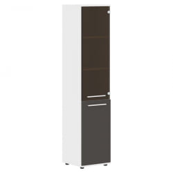 Шкаф-колонка комбинированная правая ЕДИС ЕХCС 42.2 Р Мокко Белый Белый / EDIS EHCS R