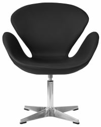 Кресло дизайнерское DOBRIN SWAN Черный кожзам P13