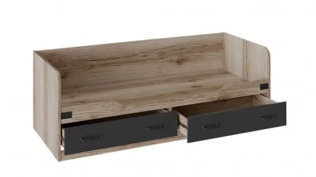 Детская кровать с ящиком для белья Окланд ТД-324.12.01 Фон Черный/Дуб Делано