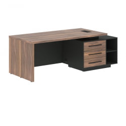 Стол руководителя правый VELION VENEER VRCT 2190 R Американский орех Яшма черная