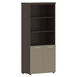 Шкаф с 1 комплектом глухих малых дверей и топом Torr LUX TLHC 85.5 Венге Магия Капучино