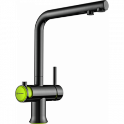 Смеситель Omoikiri Hotaru-G Латунь/Вороненая Сталь/Зеленый