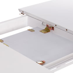 Большой обеденный стол Retro дерево гевея, МДФ, 110+30 x 75 x 75см, Белый (White)