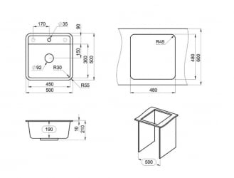 Кухонная мойка GRANULA 5001 Бежевый