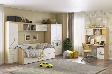 Кровать Форсаж MKF-07 Дуб сонома/белый