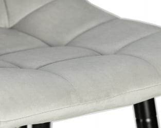 Стул барный DOBRIN NICOLE (черные матовые ножки, светло-серый велюр (108-52))