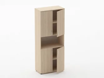 Шкаф высокий закрытый с нишей Глассй 6.19.111 Орех / Glassy