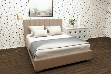 Кровать 120 на 200 Терра без основания Материал фасада: Металл/Велюр; Спальное место: 1200х2000 мм; Цвет: Светло коричневый