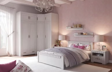 Полутороспальная кровать Прованс 120х200 Бодега белая Платина премиум