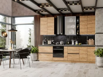 Шкаф кухонный 400 высокий со стеклом (правый) Шервуд ЛД 281.422.000.034 Черный