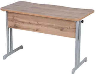 Парта двухместная эргономичный (рост 6) Ясень Шимо светлый/Металл Серый