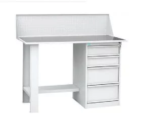 Верстак слесарный однотумбовый  (тумба с 4-мя ящиками), с экраном